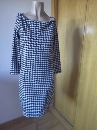 Vestido Estampado Pata de Gallo