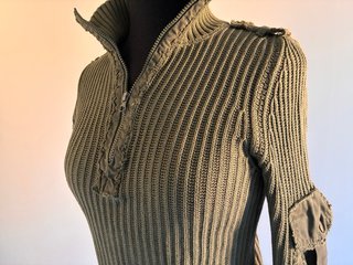 Jersey punto cuello alto cremallera Zara