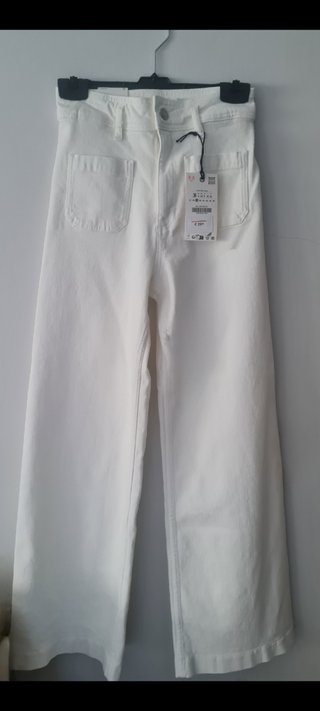 Pantalón Blanco Zara Talla 36