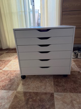 Cajonera Alex con ruedas blanca