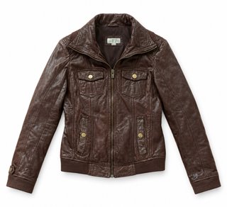 Chaqueta de cuero Bershka marrón