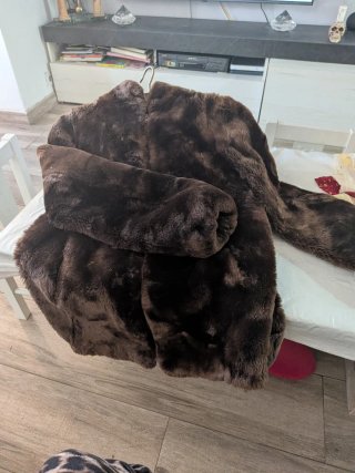 Chaqueta de Pelo Sintético Marrón