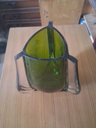 Jarrón de Cristal Verde