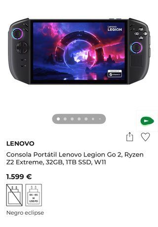 Consola Portátil Lenovo Legion Go 2 Z2 Extreme 1tb