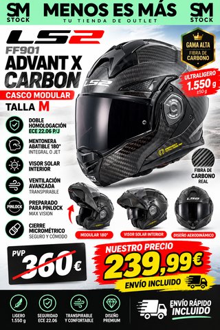 Casco Modular LS2 Advant X Carbon Talla M