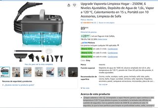 Vaporeta Limpieza Hogar 2500W Mecmic
