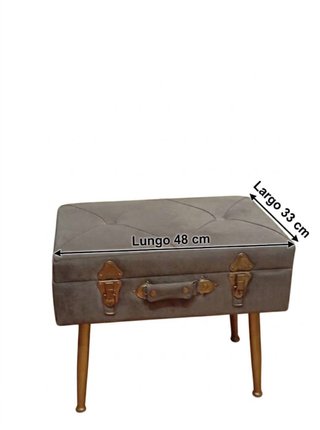 Puff Estilo Maleta Vintage Gris