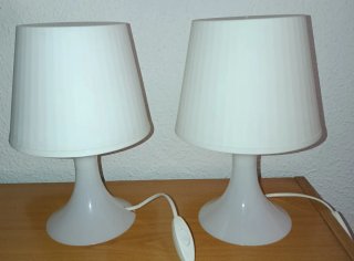 2 Lámparas de mesa IKEA LAMPAN blancas