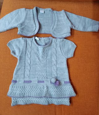 Conjunto Vestido y Rebeca 6 Meses