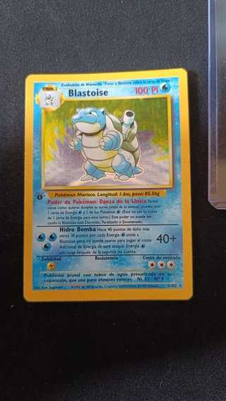 Blastoise Base Set Holo 1a Edición Carta pokemon