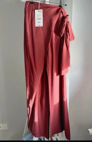 Pantalón pareo Zara color teja