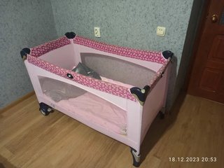 Cuna de Viaje Plegable Rosa