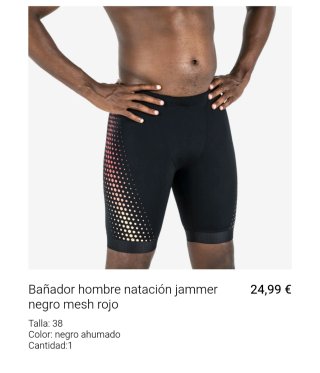 Bañador Natación Jammer Hombre Talla 38