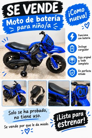 Moto de Batería Infantil Azul