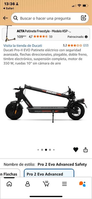 Patinete Eléctrico Ducati Pro 2 Evo