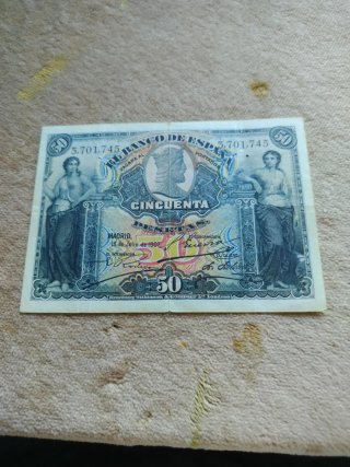 Billete 50 Pesetas 1907 Banco de España