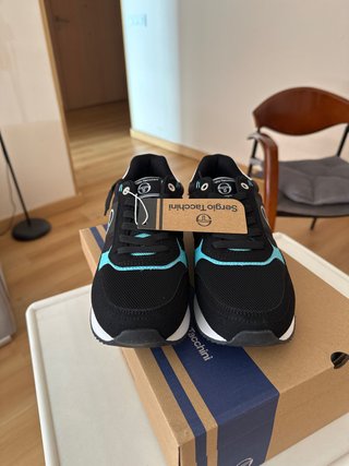 Zapatillas Sergio Tacchini Negras y Turquesa