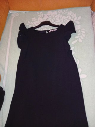Vestido Negro Estilo Años 70,T38 El corte ingles