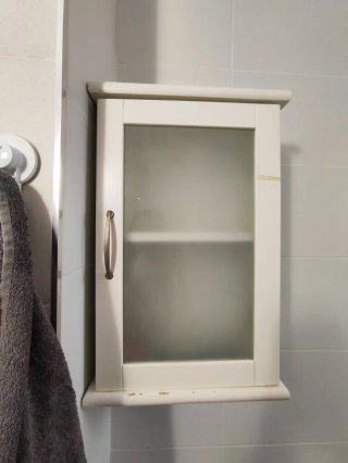 Armario de Baño Blanco con Puerta de Cristal