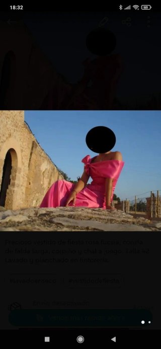 Vestido de Fiesta Rosa Talla 42