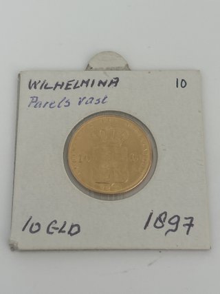 Moneda 10 Gulden Wilhelmina 1897