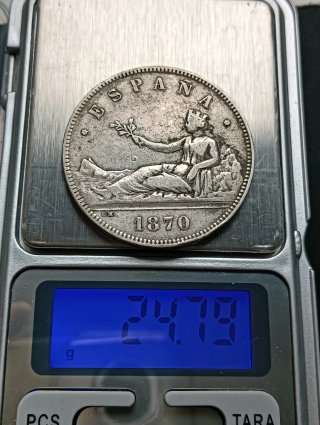 Moneda de Plata 5 Pesetas 1870