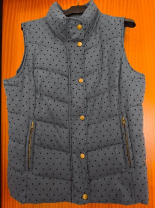 Chaleco Acolchado Mujer Azul con Lunares