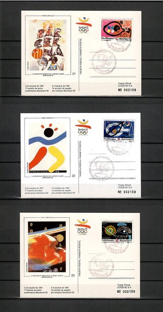 Tarjetas Postales - Sellos Preolímpicos BCN 92 - I
