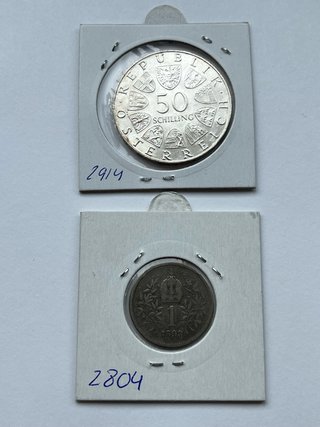 2 Monedas de Plata de Austria