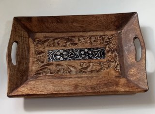 Bandeja Artesanal de Madera Tallada