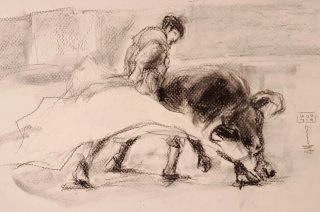 Dibujo original de tauromaquia