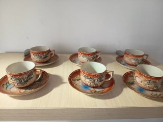 Juego de 6 Tazas de Porcelana Japonesa