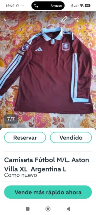 Camiseta Aston Villa Manga Larga XL