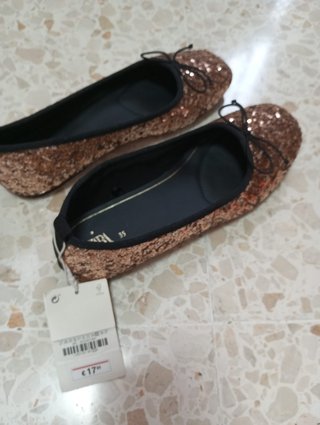 Bailarinas Zara Brillo Talla 35