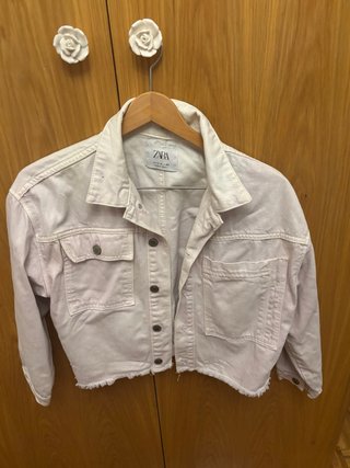 Cazadora vaquera blanca Zara Talla M