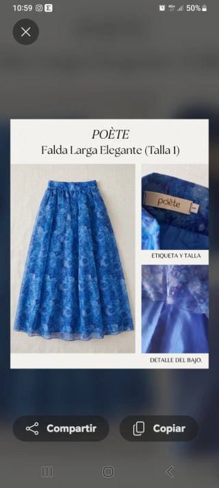 Falda Larga Poète Azul