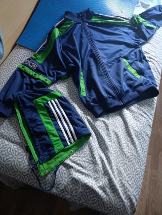 Chaqueta de Chándal Adidas Azul y Verde