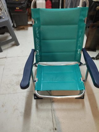 Silla de playa plegable turquesa