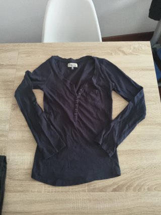 Camiseta Manga Larga Azul Marina Talla XL