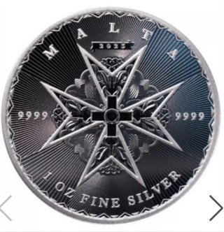 1 Onza de Plata 999 Cruz de Malta 2023