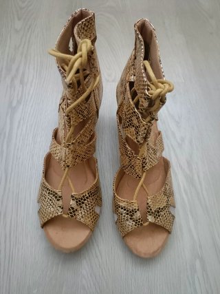 Zapatos de Baile Latino Dorados