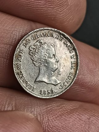Moneda 1 Real Isabel II 1852