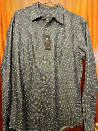Camisa DOC Manga Larga Azul con Puntos
