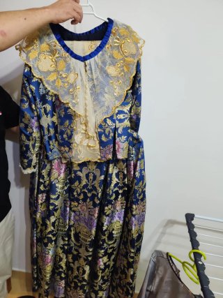 Traje de Fallera Azul y Oro Talla s/m
