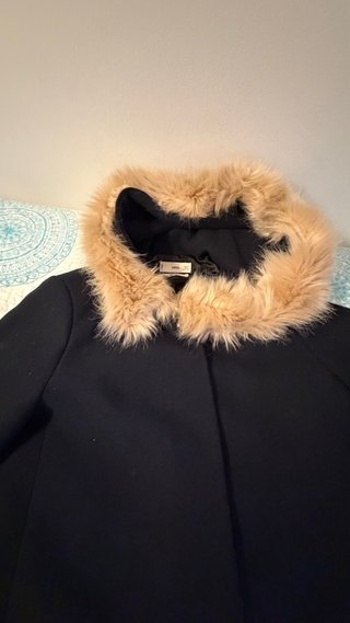Chaquetón de paño negro Mango