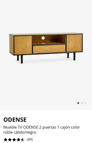 Mueble TV Odense Roble y Negro