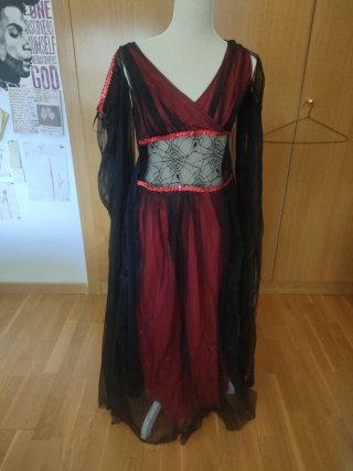 Vestido de Vampiresa Negro y Rojo