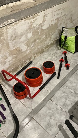 Set de Pesas con Discos y Barras