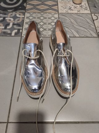 Zapatos Plata con Plataforma