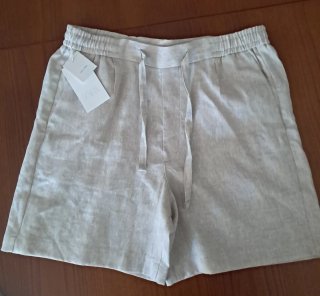 Pantalón corto de lino Zara beige